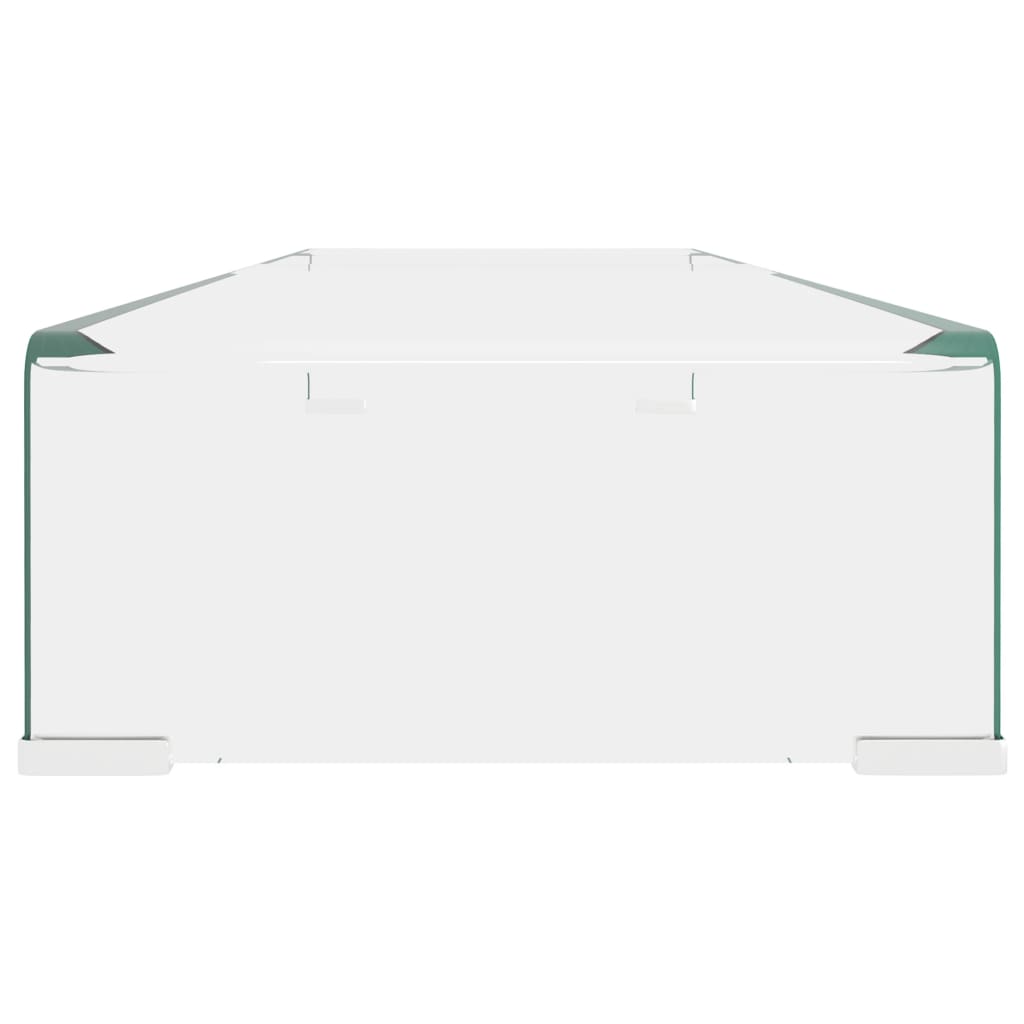 TV-stander/monitorstand klart glas 100x30x13 cm