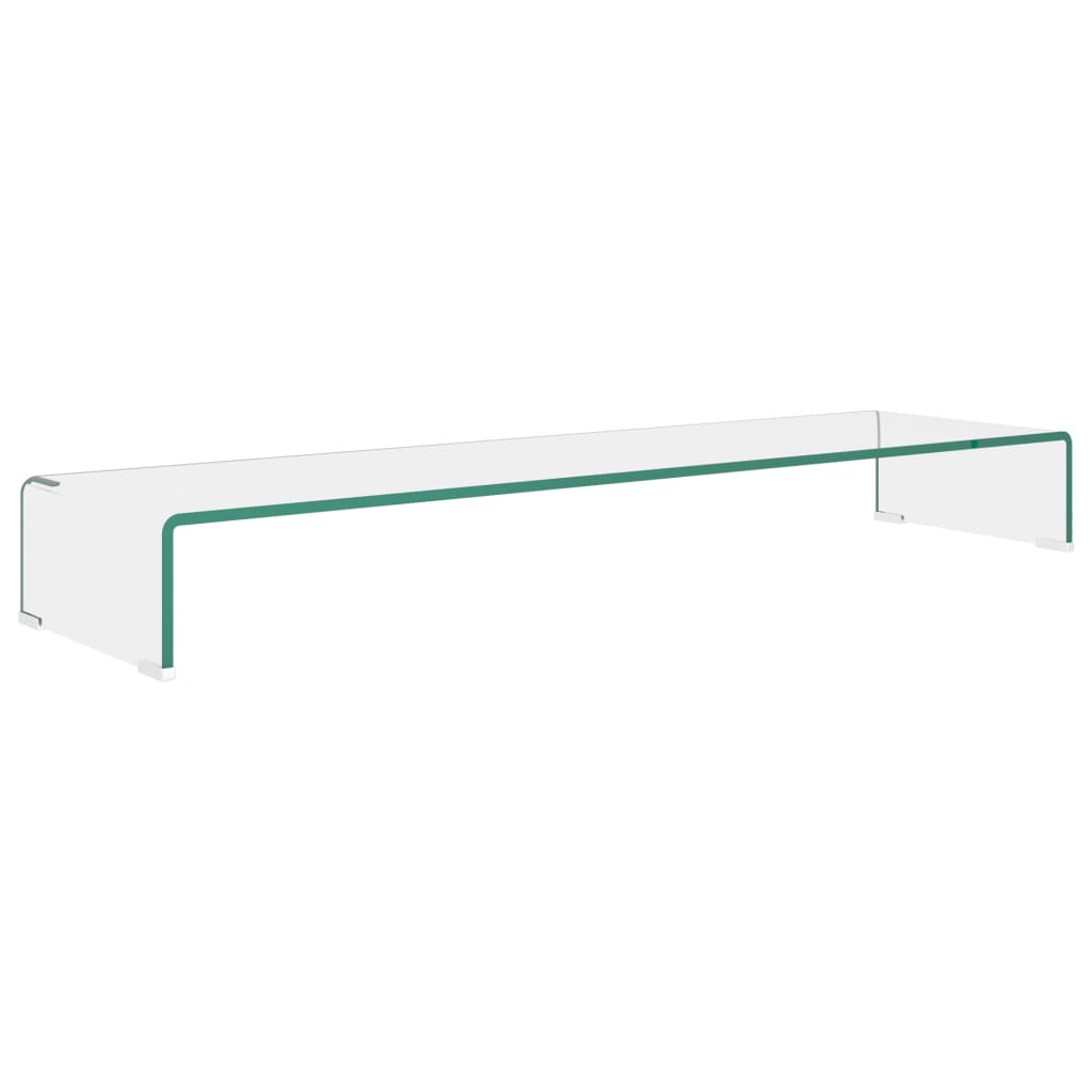 TV-stander/monitorstand klart glas 110x30x13 cm