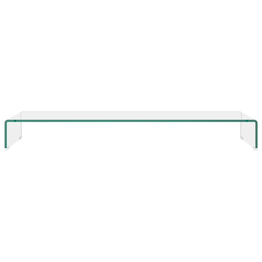 TV-stander/monitorstand klart glas 110x30x13 cm