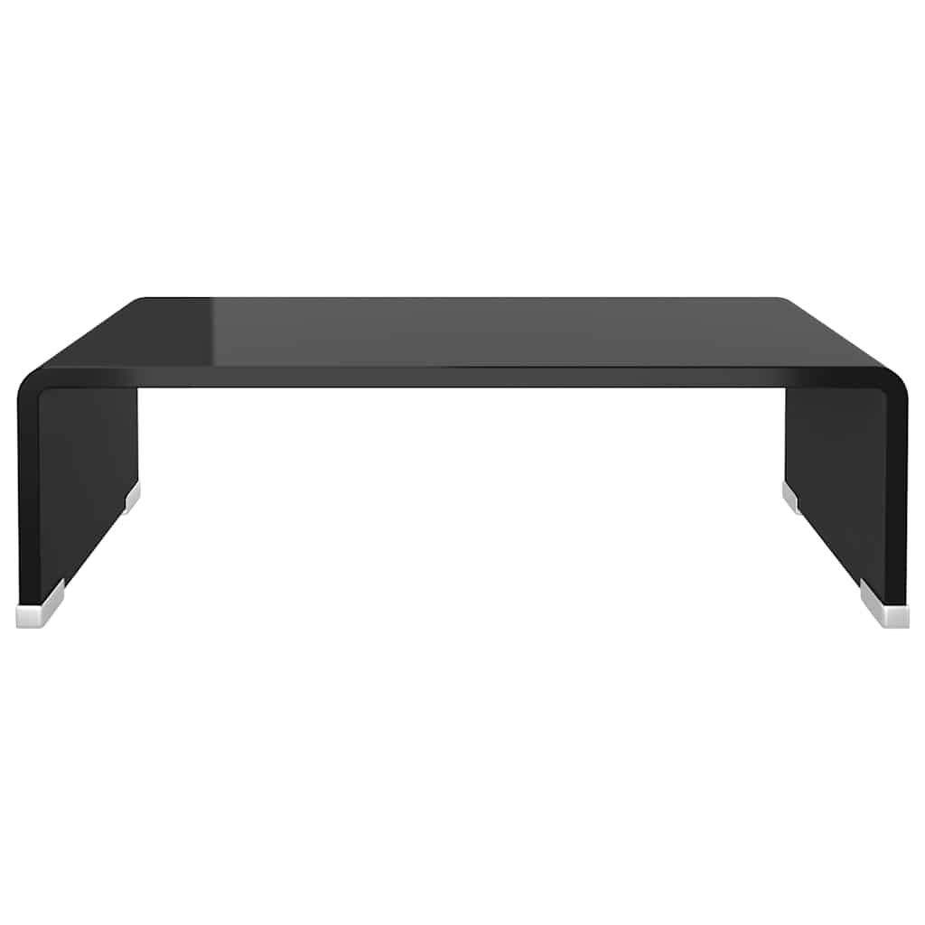 TV-stander/monitorstand sort glas 40x25x11 cm