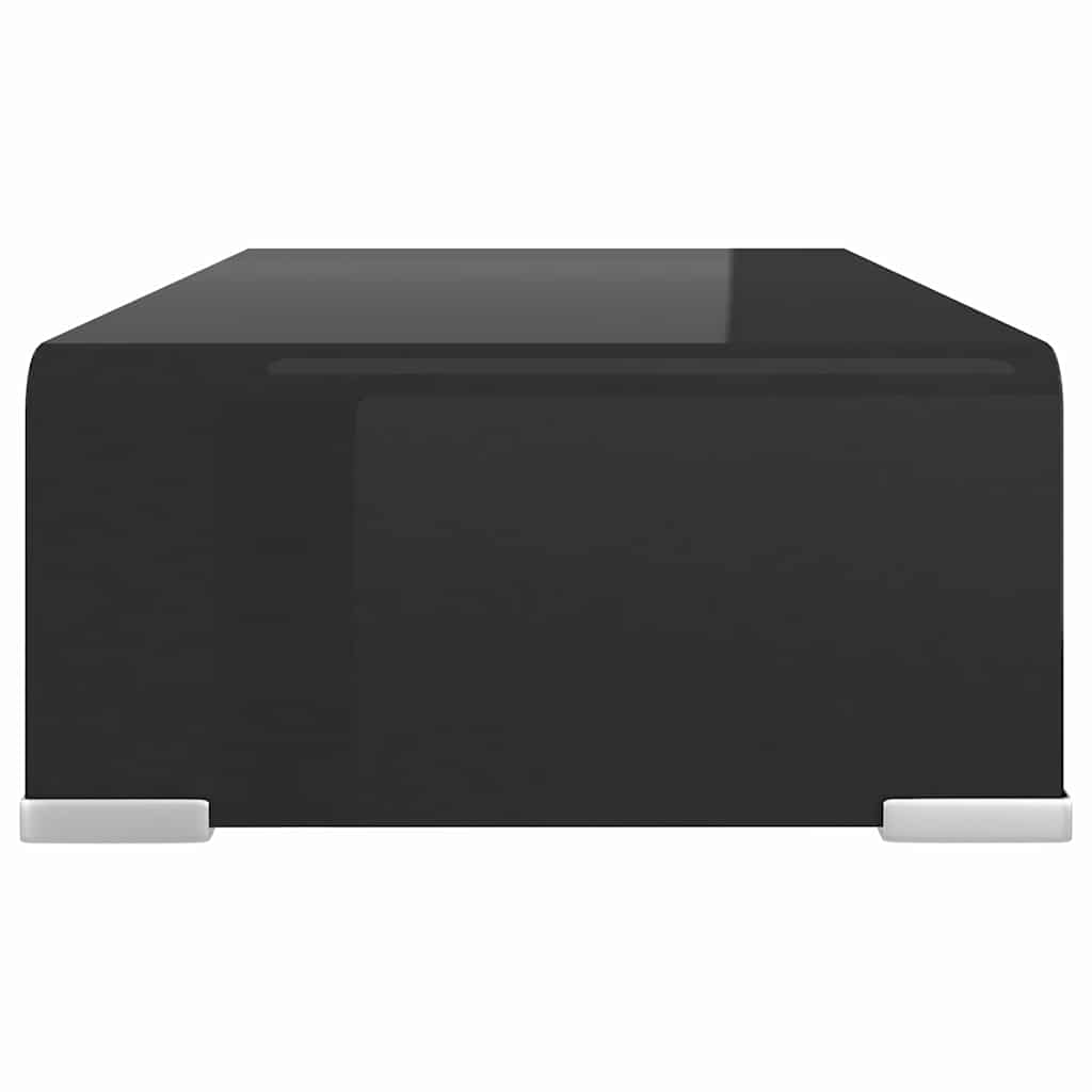 TV-stander/monitorstand sort glas 40x25x11 cm