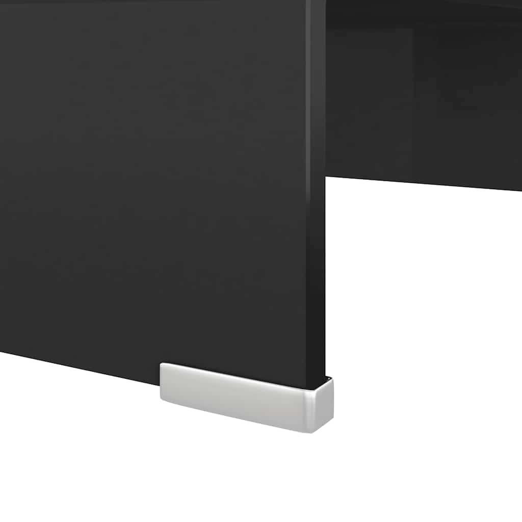 TV-stander/monitorstand sort glas 40x25x11 cm