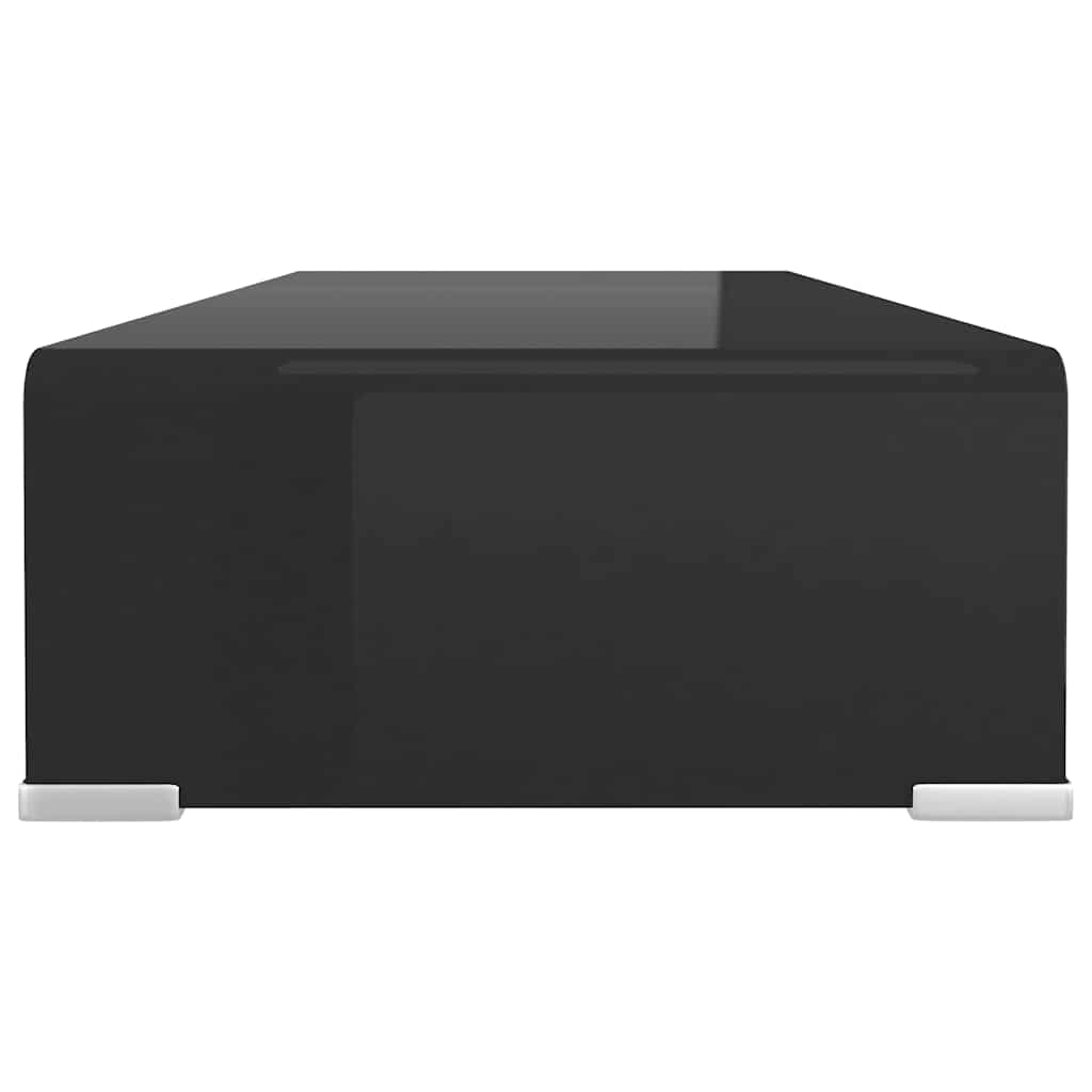 TV-stander/monitorstand sort glas 70x30x13 cm