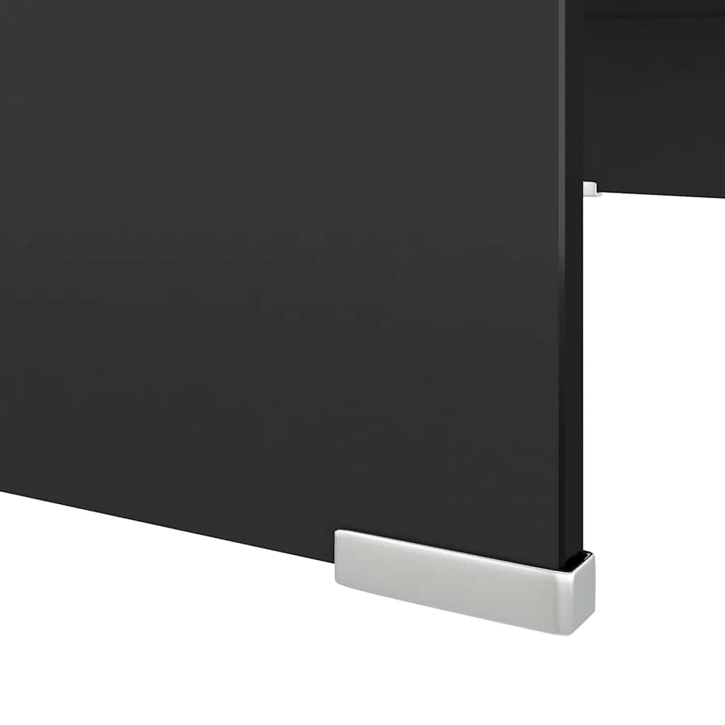 TV-stander/monitorstand sort glas 70x30x13 cm