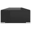 TV-stander/monitorstand sort glas 80x30x13 cm