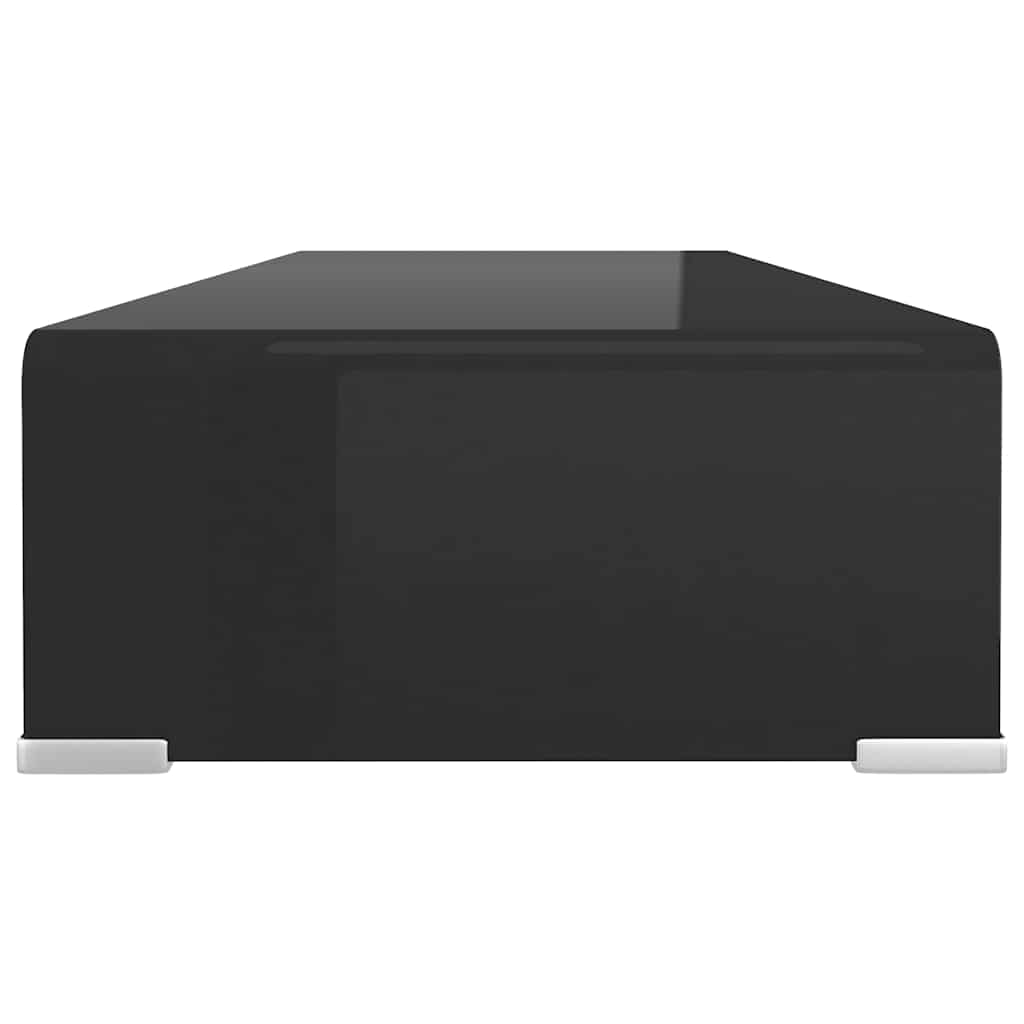 TV-stander/monitorstand sort glas 80x30x13 cm