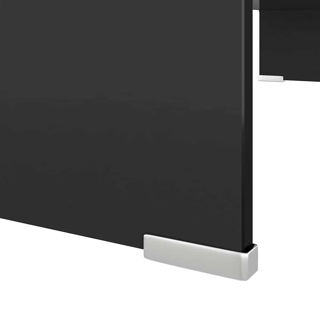 TV-stander/monitorstand sort glas 80x30x13 cm