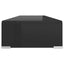 TV-stander/monitorstand sort glas 90x30x13 cm