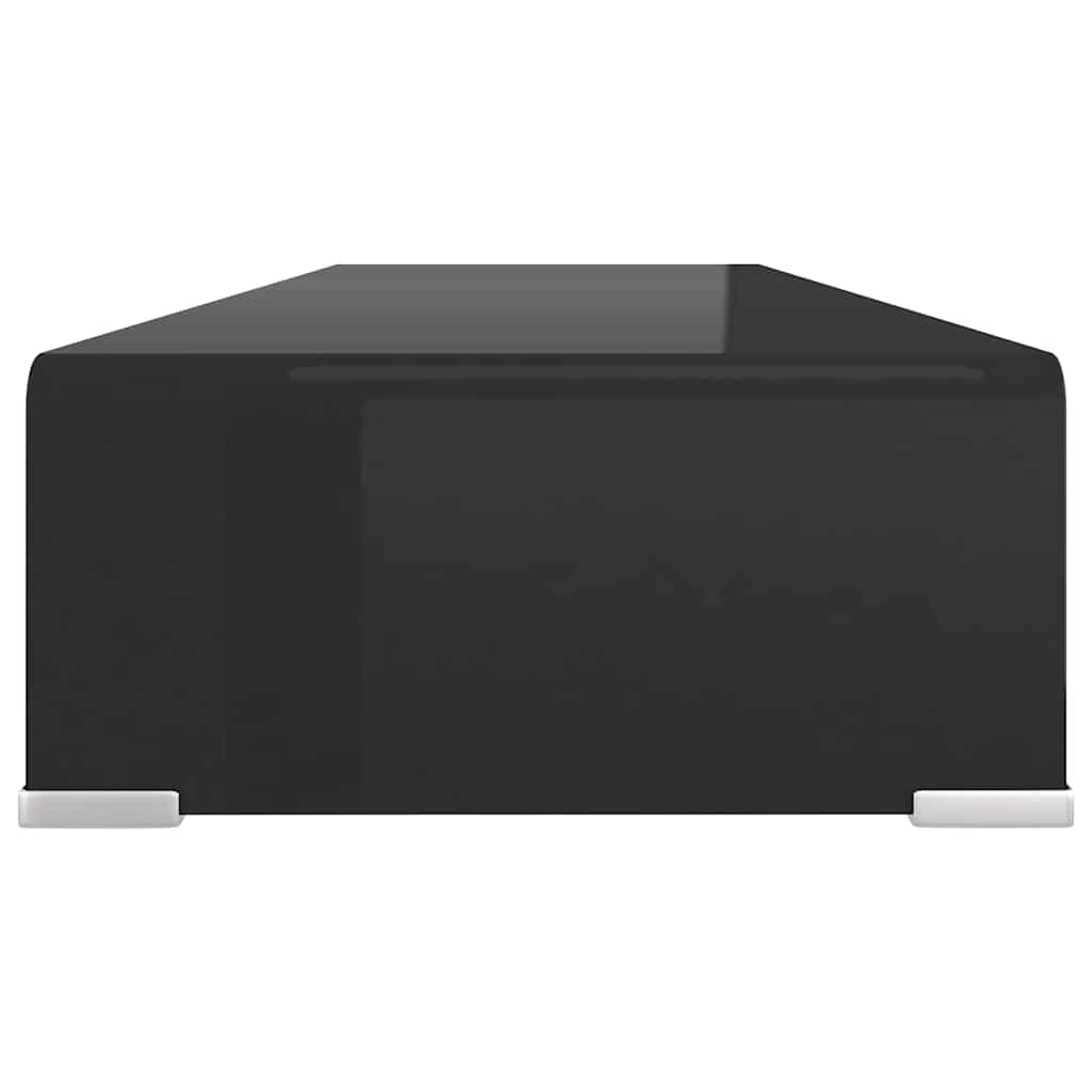 TV-stander/monitorstand sort glas 90x30x13 cm