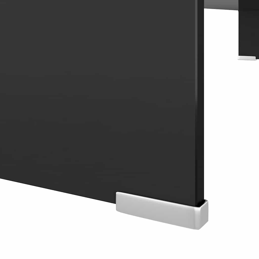 TV-stander/monitorstand sort glas 100x30x13 cm