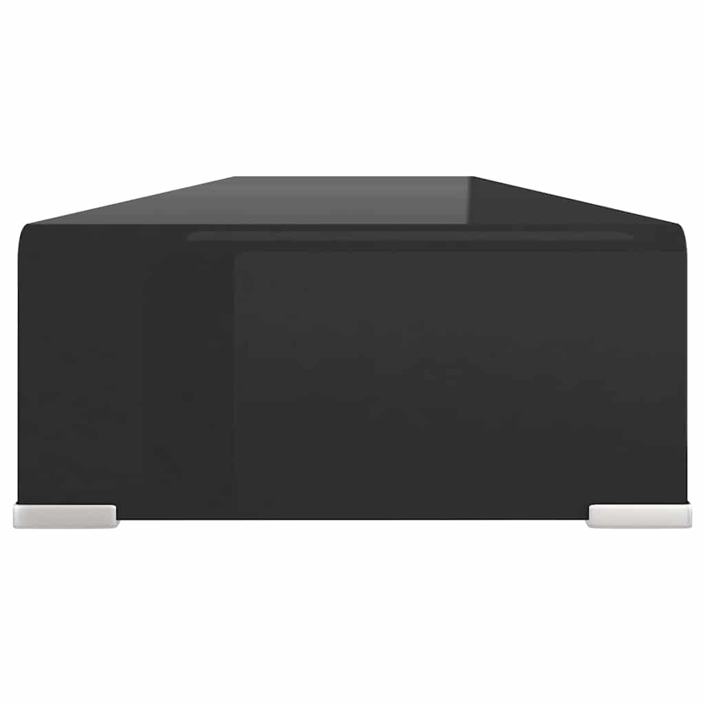 TV-stander/monitorstand sort glas 110x30x13 cm