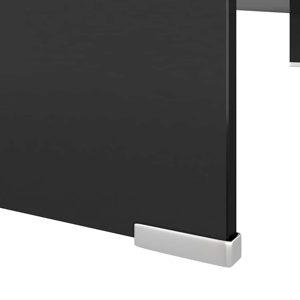 TV-stander/monitorstand sort glas 110x30x13 cm
