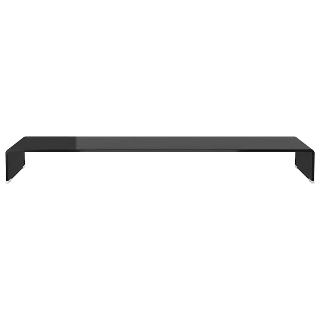 TV-stander/monitorstand sort glas 120x30x13 cm