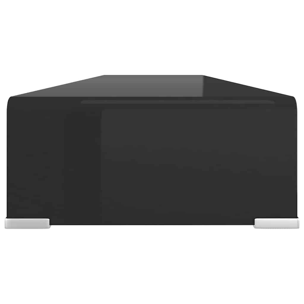 TV-stander/monitorstand sort glas 120x30x13 cm