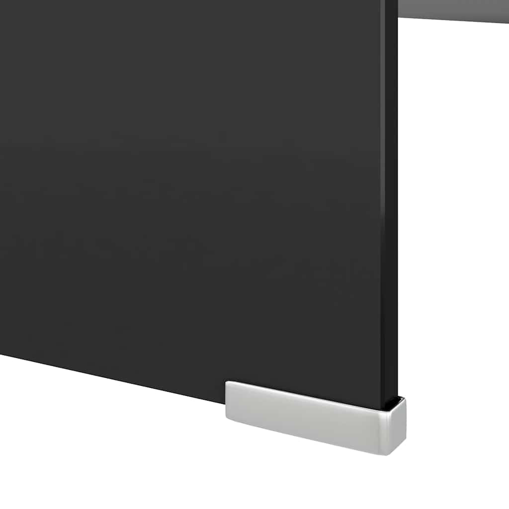 TV-stander/monitorstand sort glas 120x30x13 cm