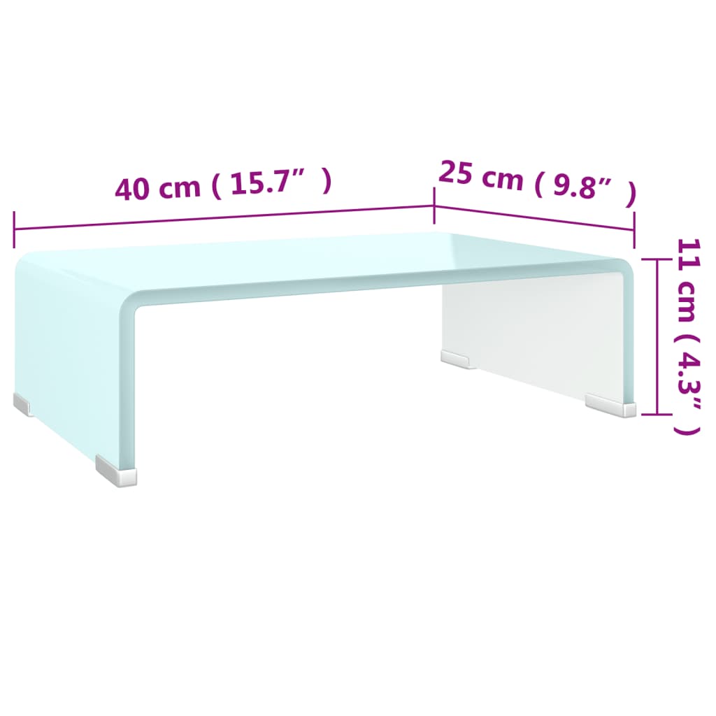tv-stativ/skærmforhøjer 40x25x11 cm glas grøn