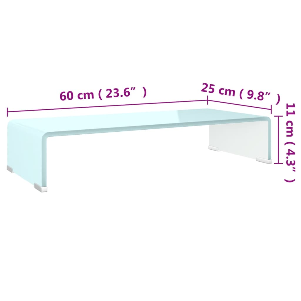 tv-stativ/skærmforhøjer 60x25x11 cm glas grøn