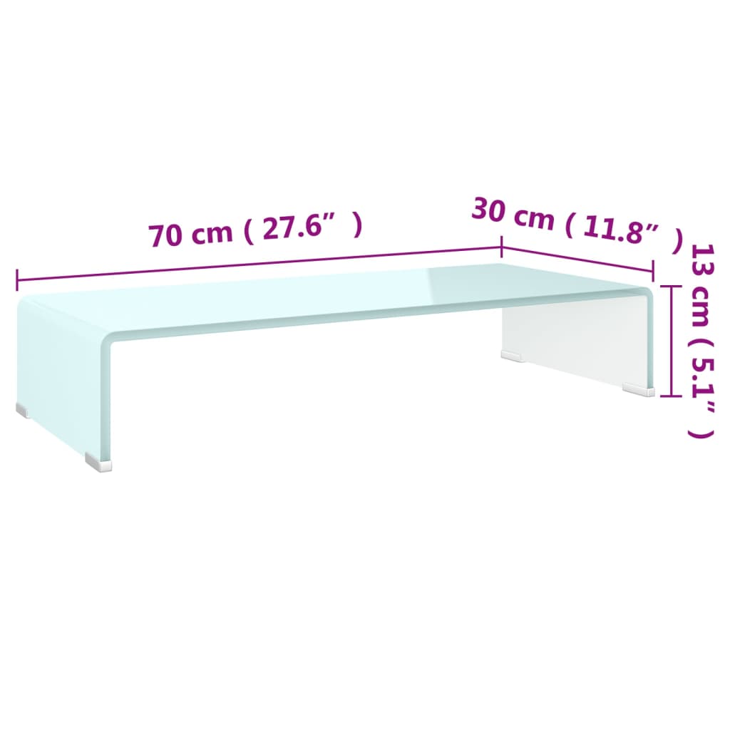 tv-stativ/skærmforhøjer 70x30x13 cm glas grøn