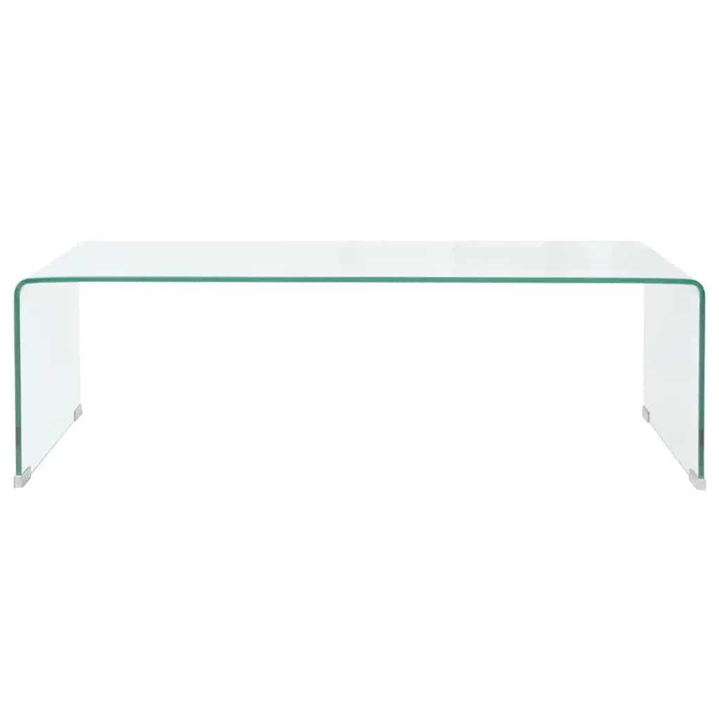 sofabord 98x45x30 cm hærdet glas transparent