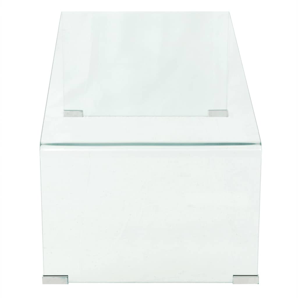 sofabord 98x45x30 cm hærdet glas transparent