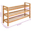 skostativ med 3 hylder 100x27x60 cm massivt egetræ