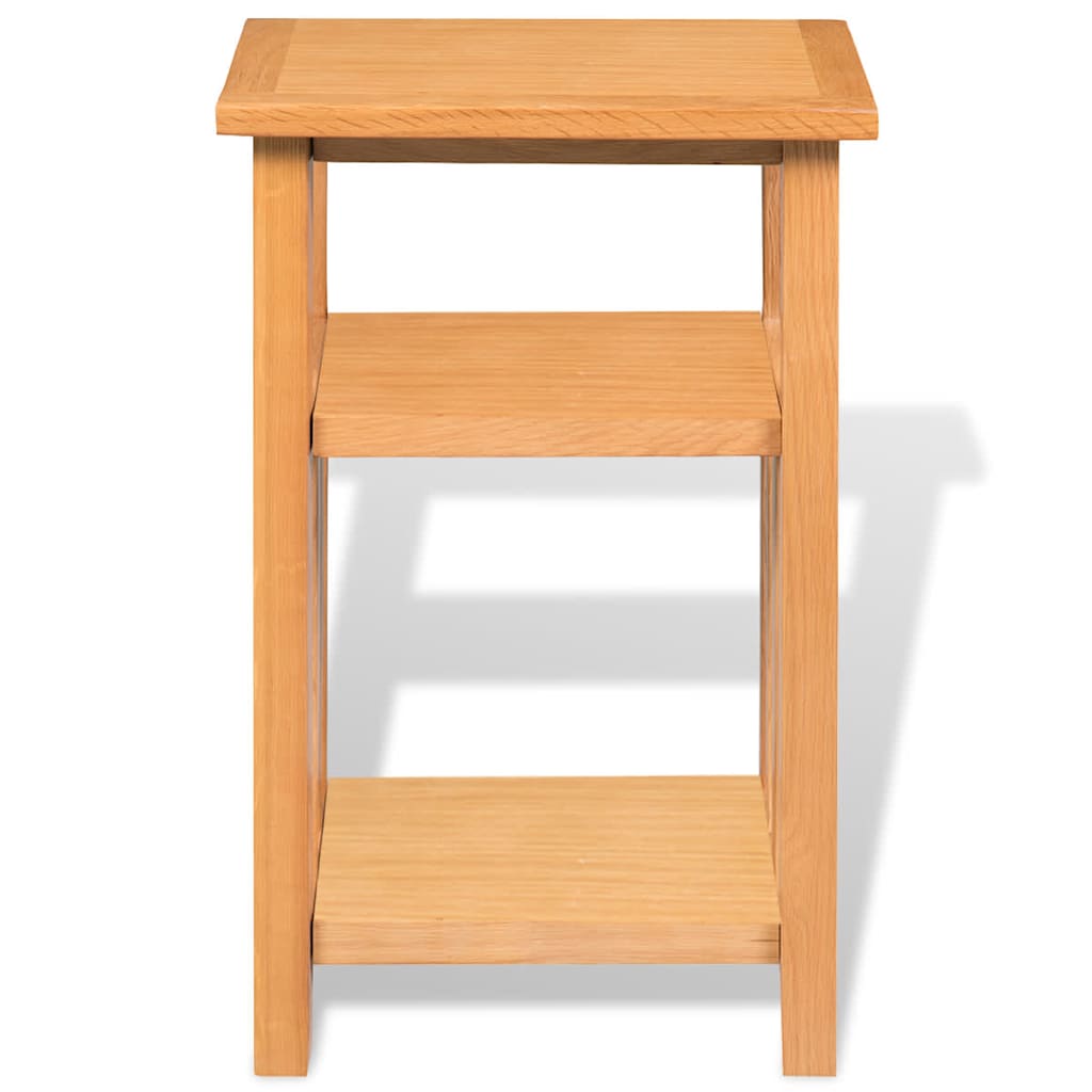 endebord med magasinhylde 27x35x55 cm massivt egetræ