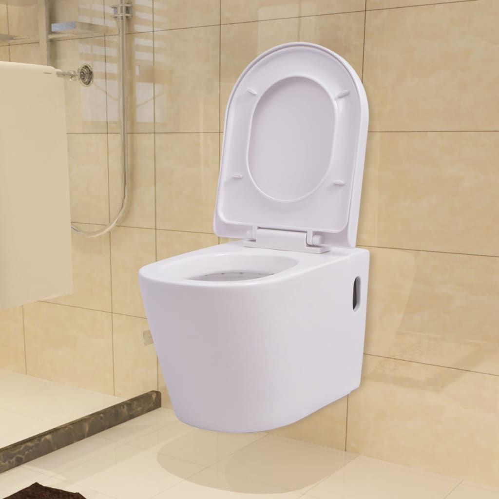 væghængt toilet keramisk hvid