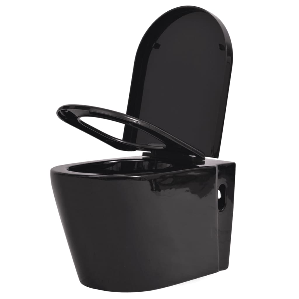 væghængt toilet keramisk sort