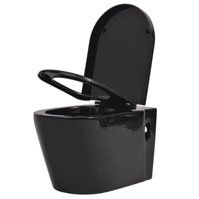 væghængt toilet keramisk sort