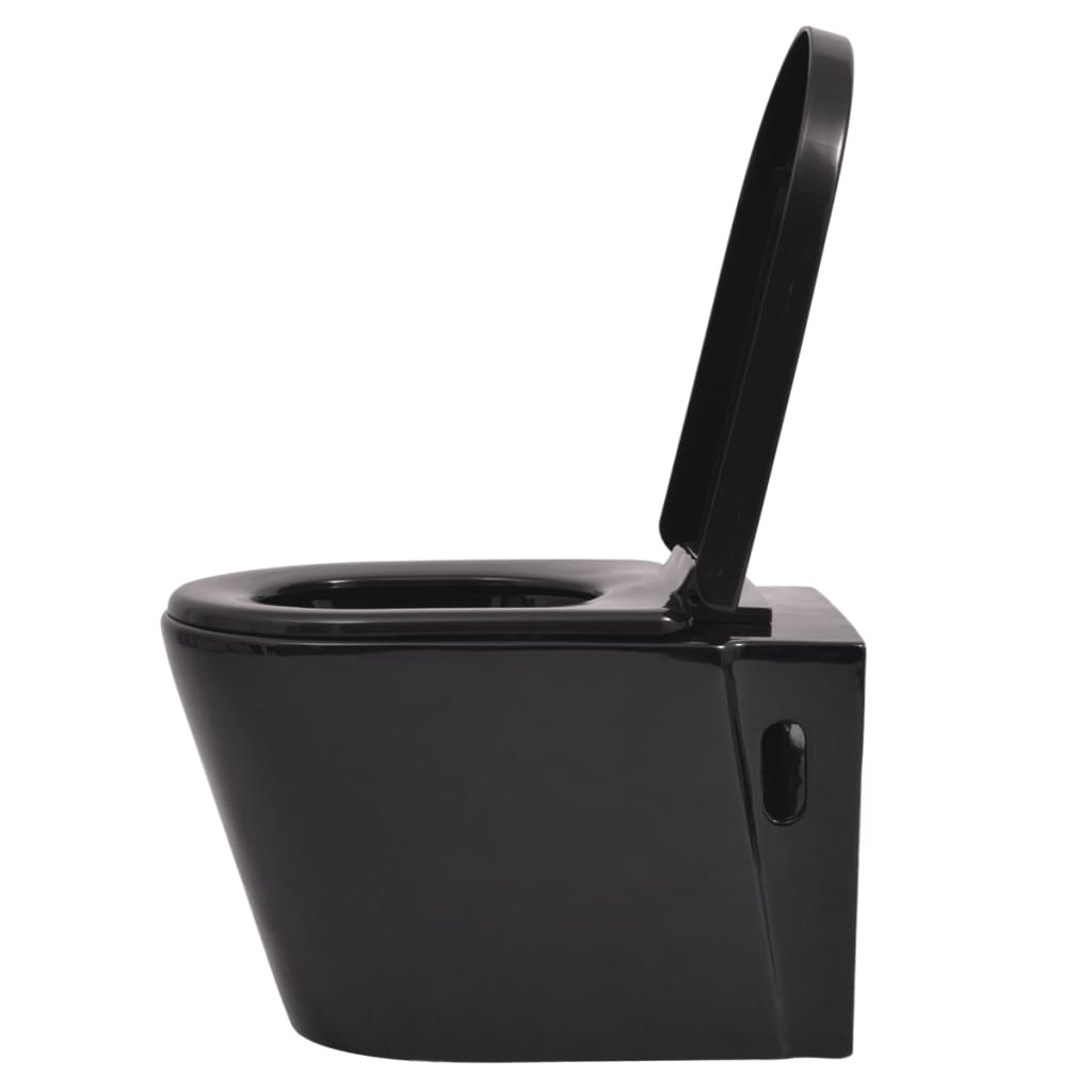 væghængt toilet keramisk sort