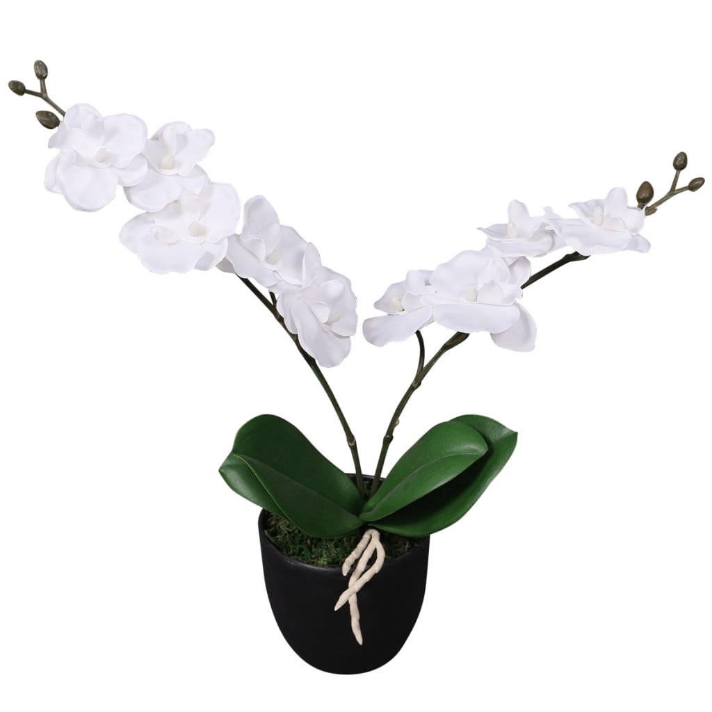 kunstig orkidépotteplante 30 cm hvid