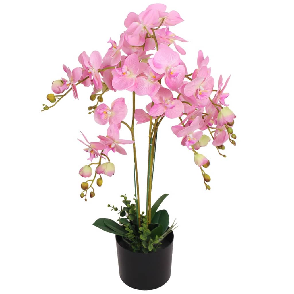 kunstig orkidéplante med potte 75 cm lyserød