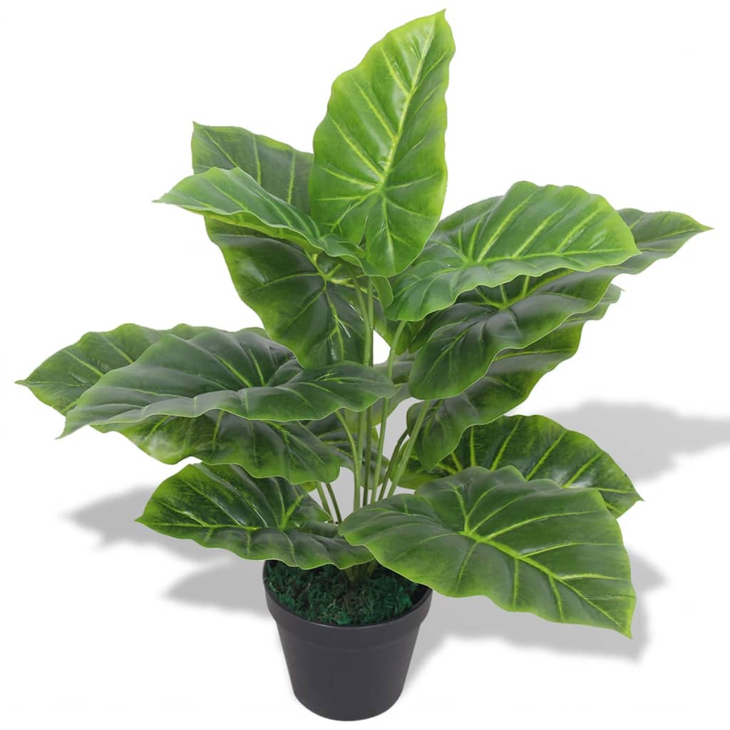 kunstig taro-plante med potte 45 cm grøn
