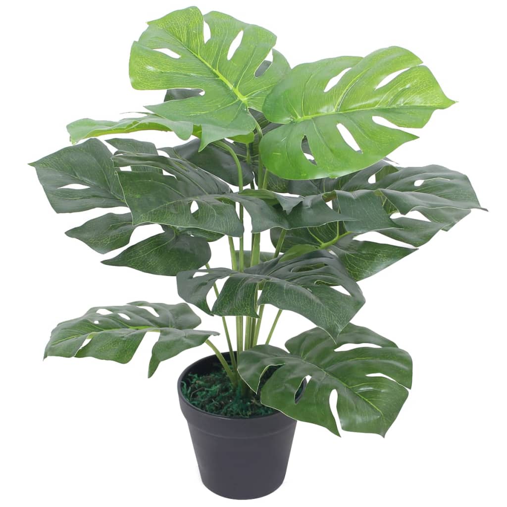 kunstig monstera-plante med potte 45 cm grøn
