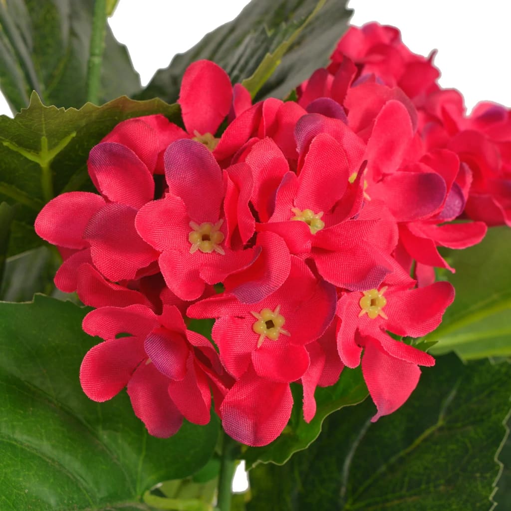 kunstig hortensia-plante med urtepotte 60 cm rød
