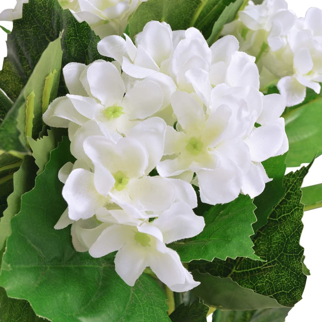 kunstig hortensia-plante med urtepotte 60 cm hvid