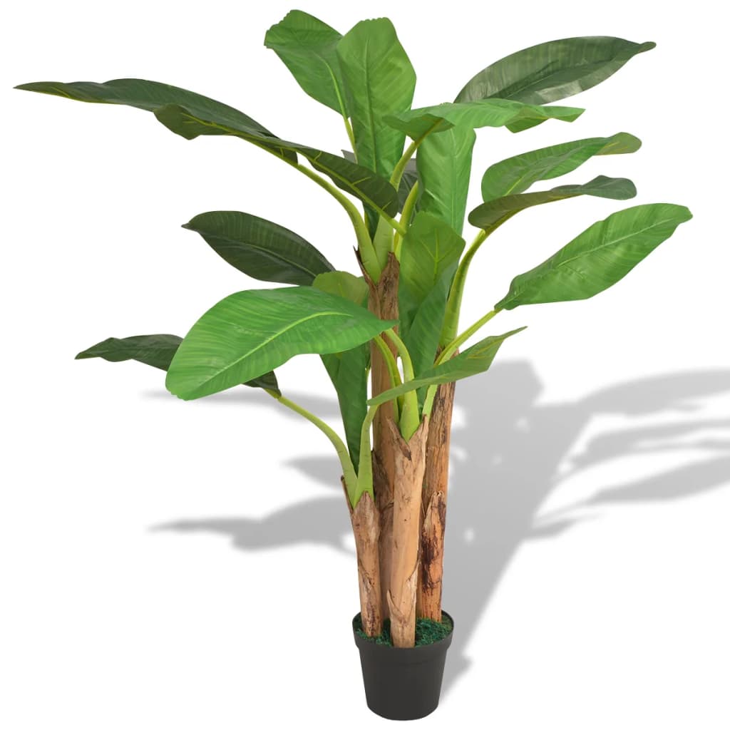 kunstig bananplante med potte 175 cm grøn