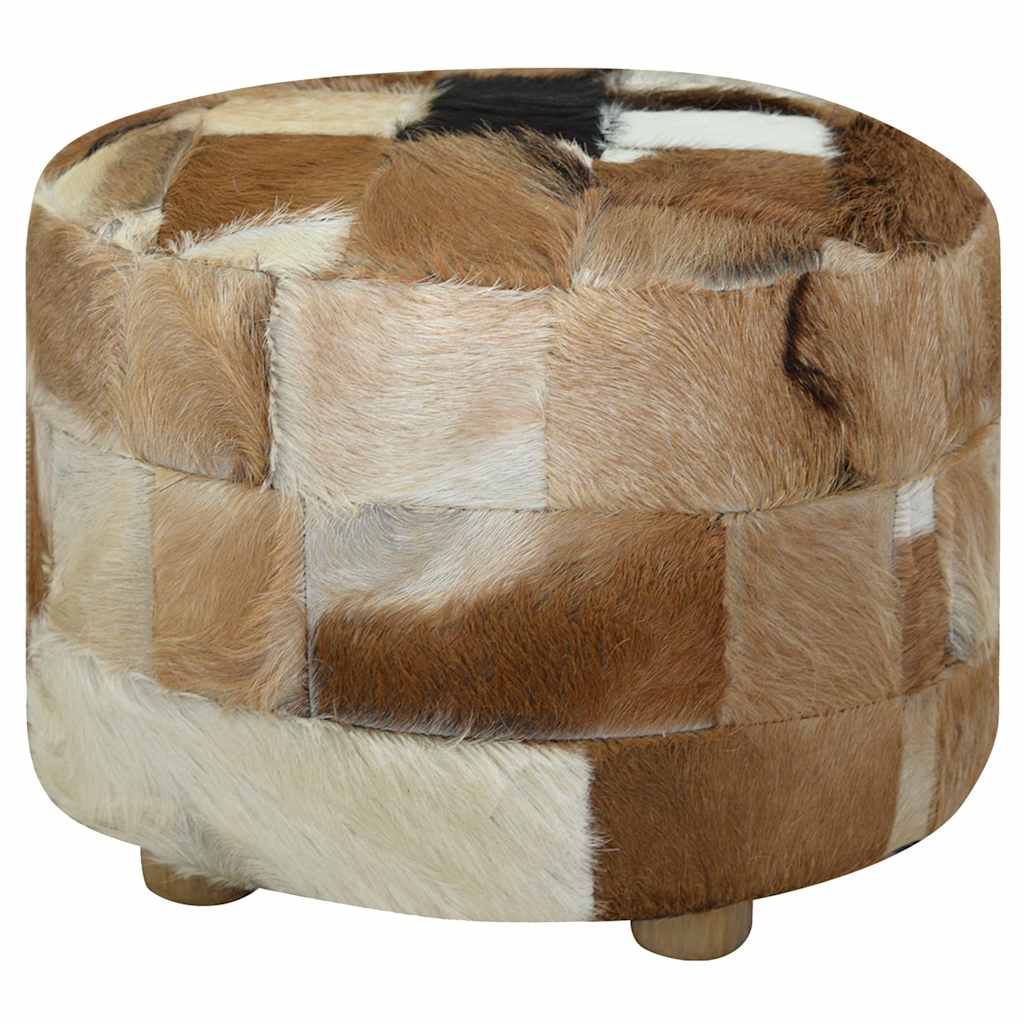 puf i gedeskindslæder rund 50 x 50 x 45 cm