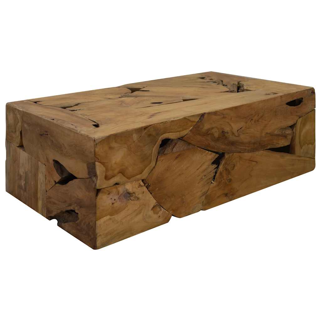 sofabord 90 x 50 x 30 cm ægte teaktræ brun