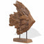 fiskeskulptur i teaktræ 40x12x57 cm