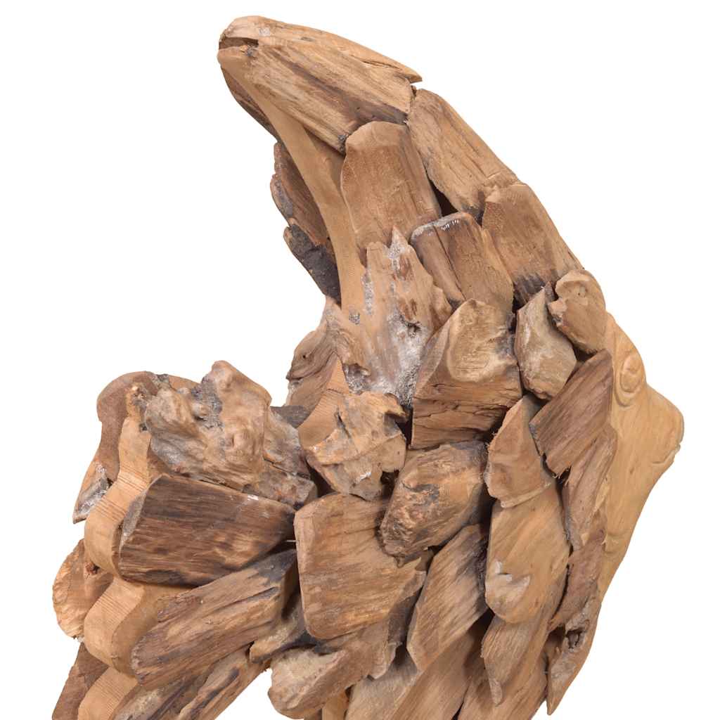 fiskeskulptur i teaktræ 40x12x57 cm