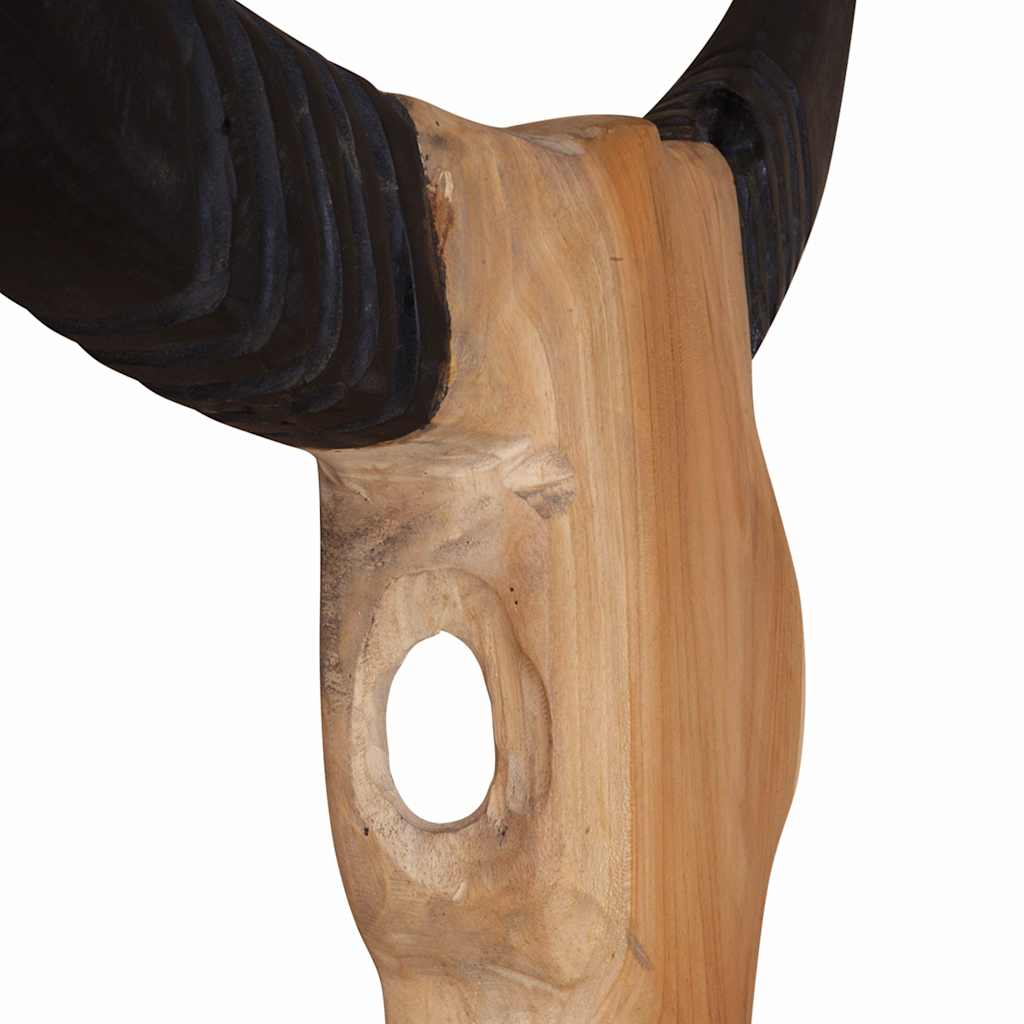 tyrekranieskulptur i teak 66x15x88 cm