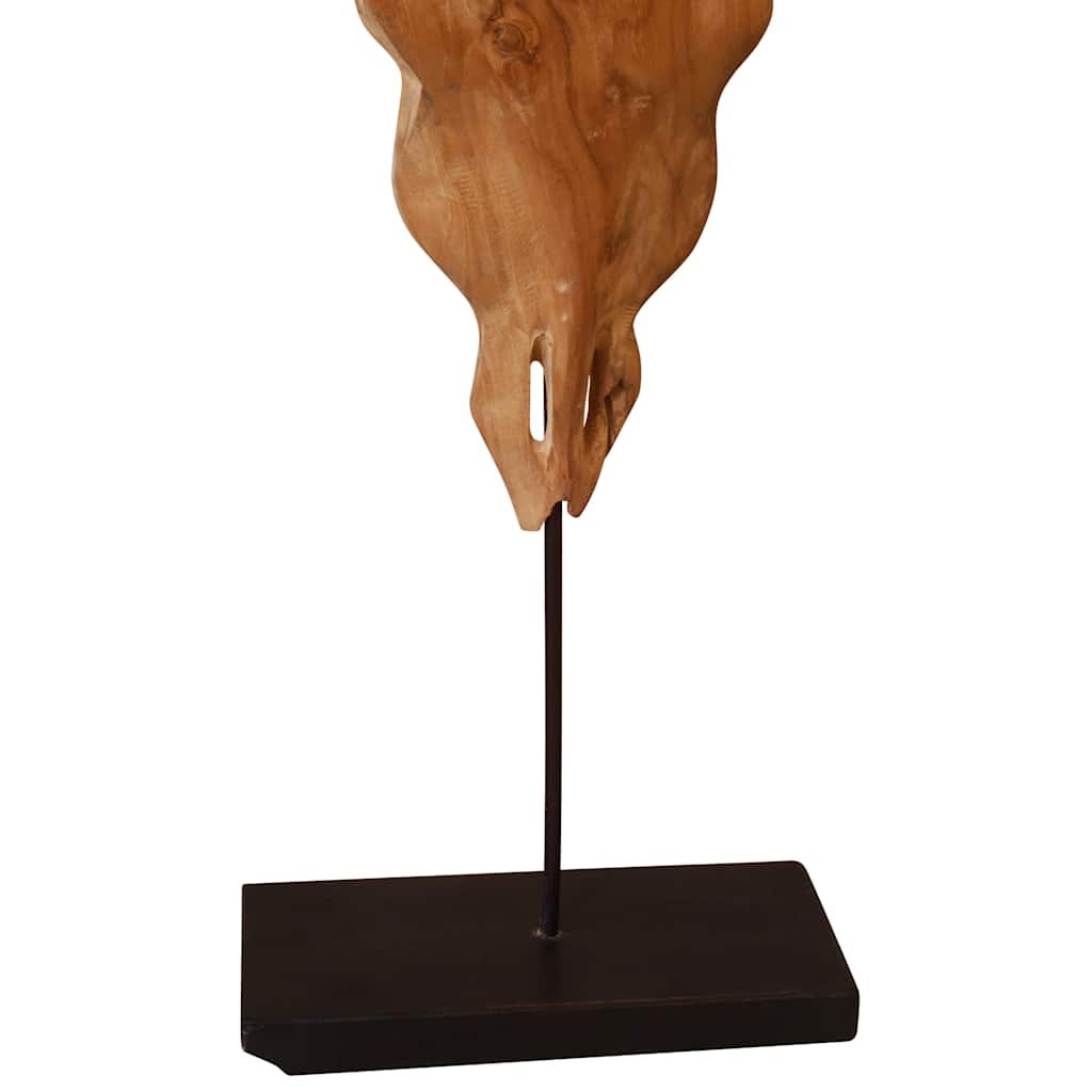 tyrekranieskulptur i teak 66x15x88 cm