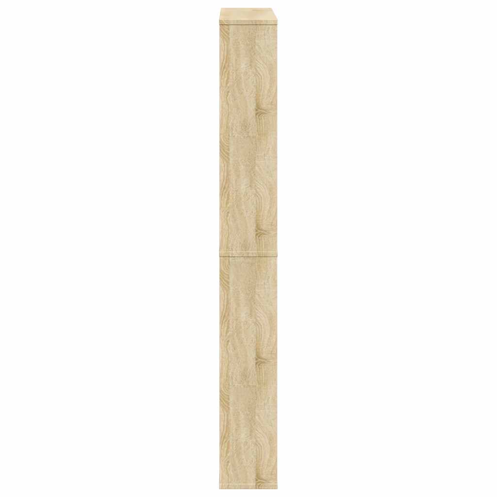 skoskab 4 hylder med spejl 63x17x134 cm egetræsfarvet