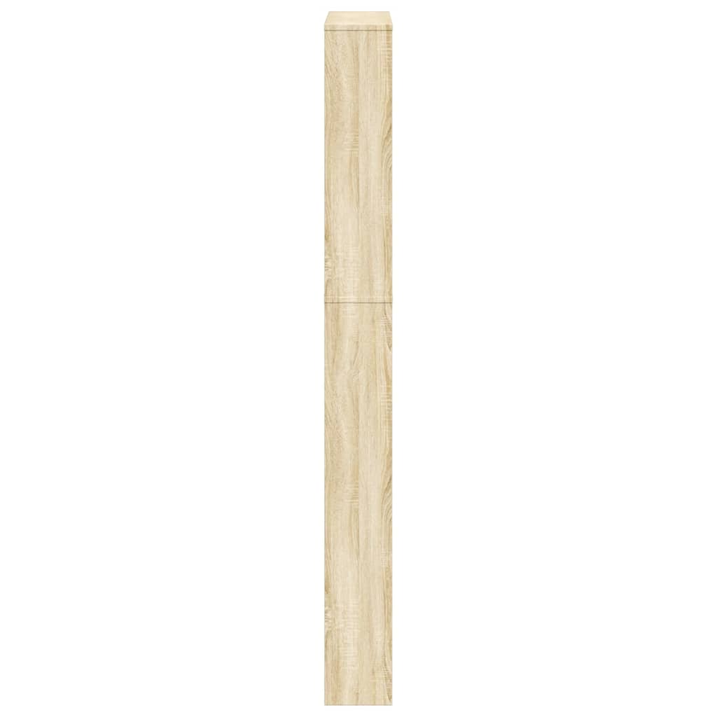 skoskab 5 hylder med spejl 63x17x169,5 cm egetræsfarvet
