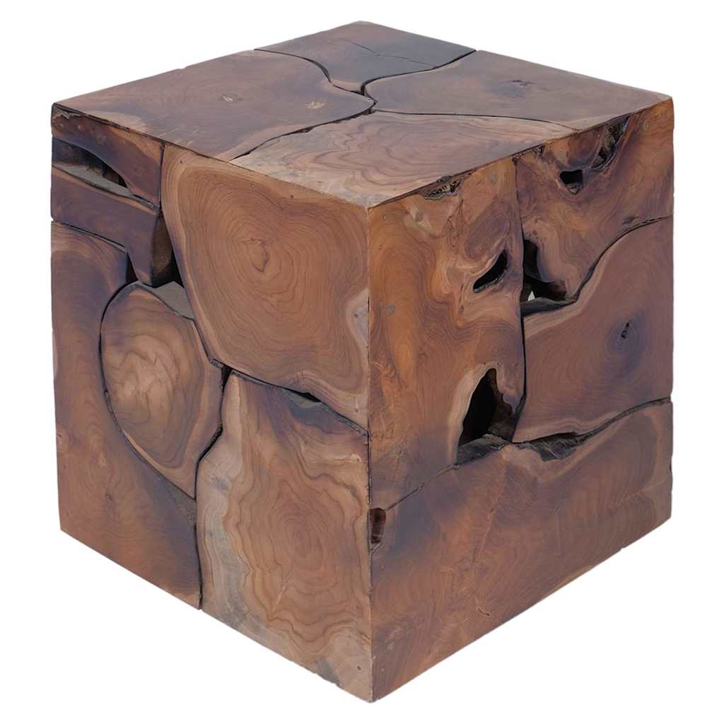 taburetter 2 stk. brun 40x40x45 cm massivt teaktræ