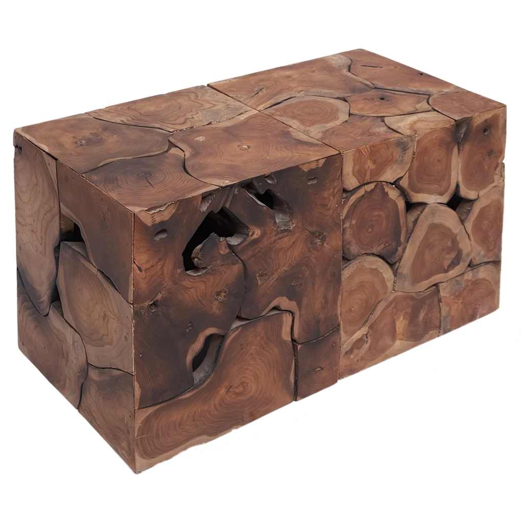 taburetter 2 stk. brun 40x40x45 cm massivt teaktræ