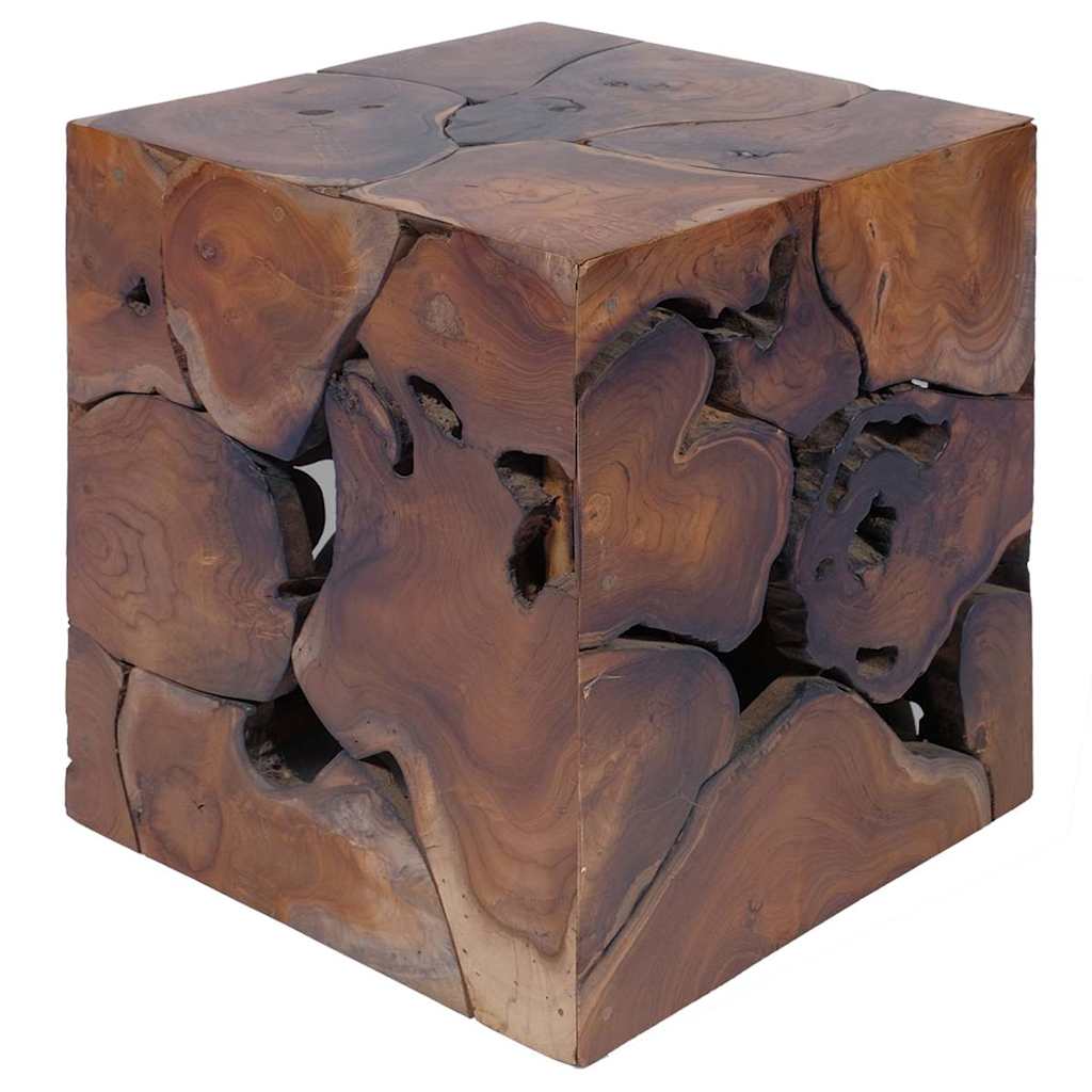taburetter 4 stk. brun 40x40x45 cm massivt teaktræ