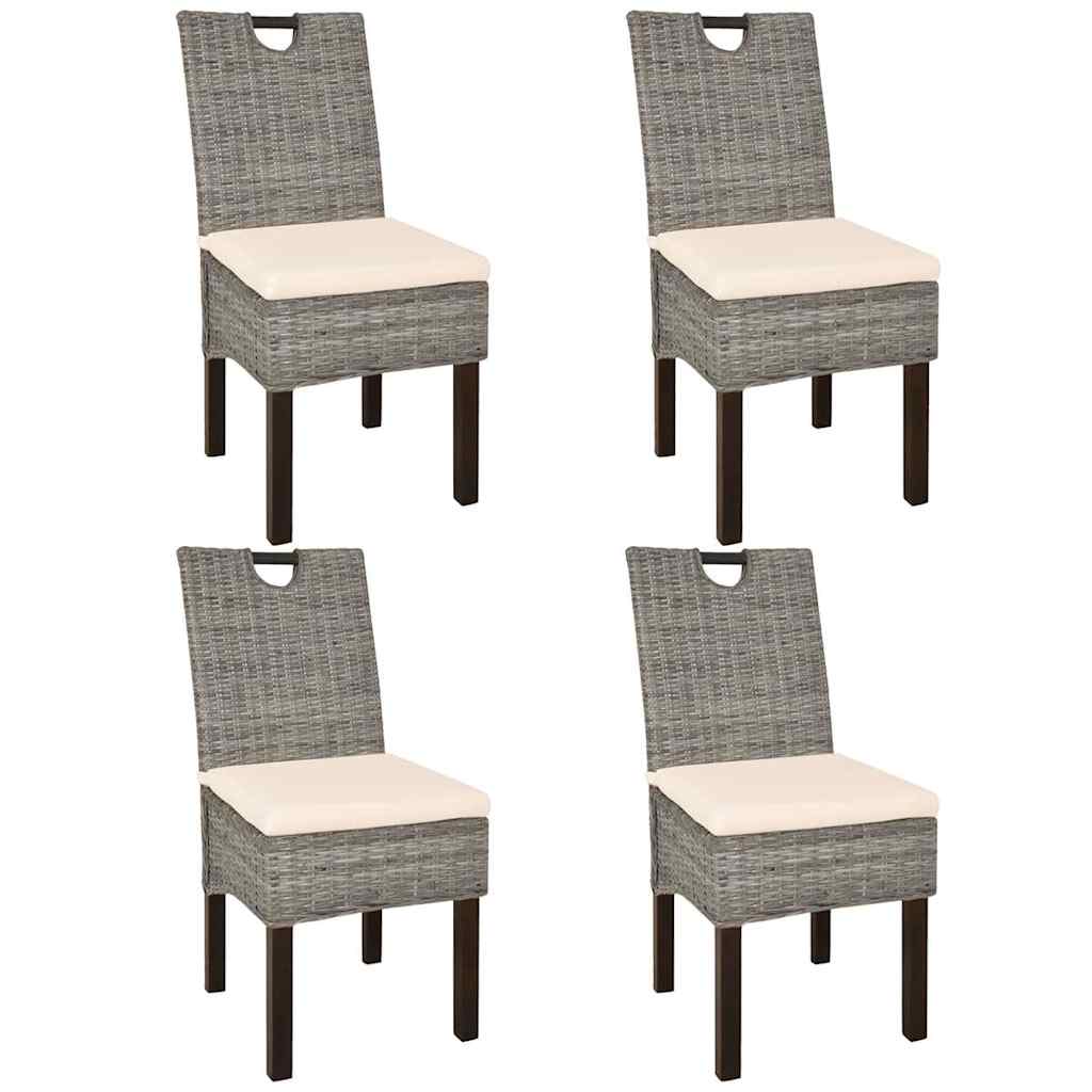 spisebordsstole 4 stk. Kubu-rattan mangotræ