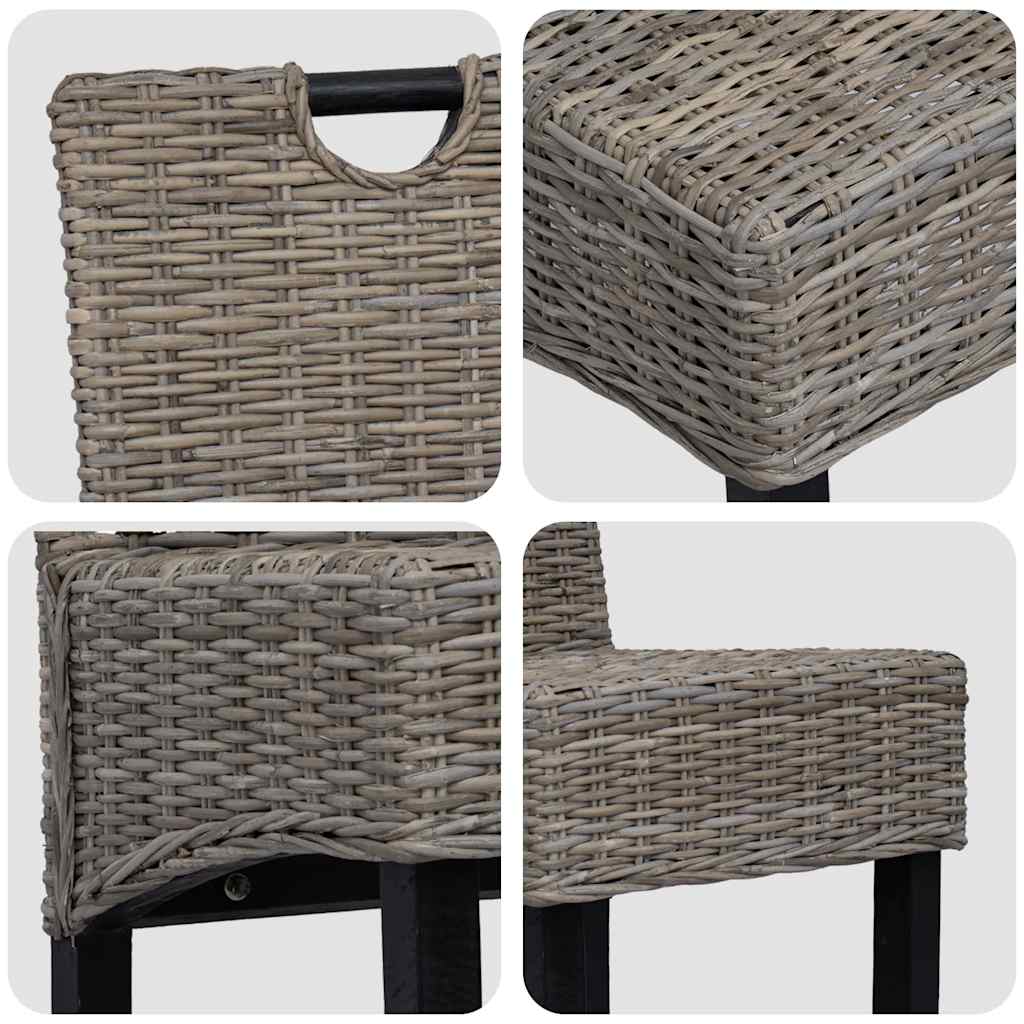 spisebordsstole 4 stk. Kubu-rattan mangotræ